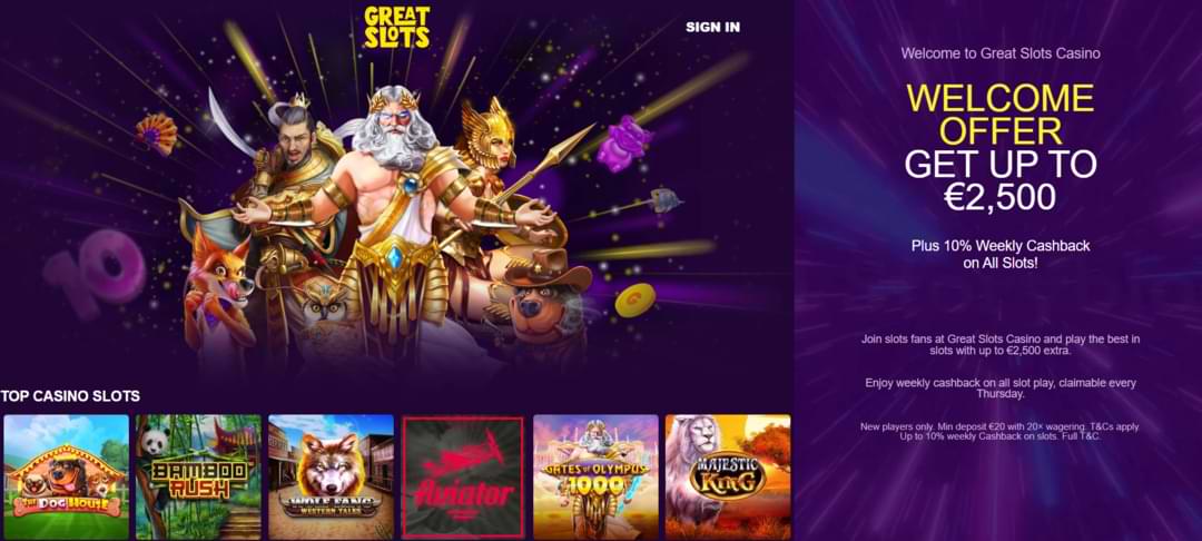 GreatSlots казино официальный сайт