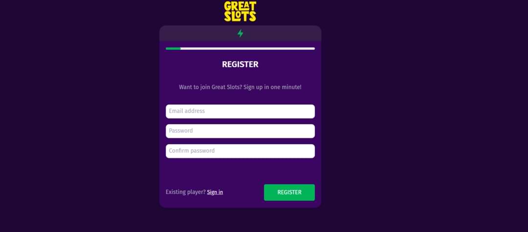 Как зарегистрироваться в казино GreatSlots