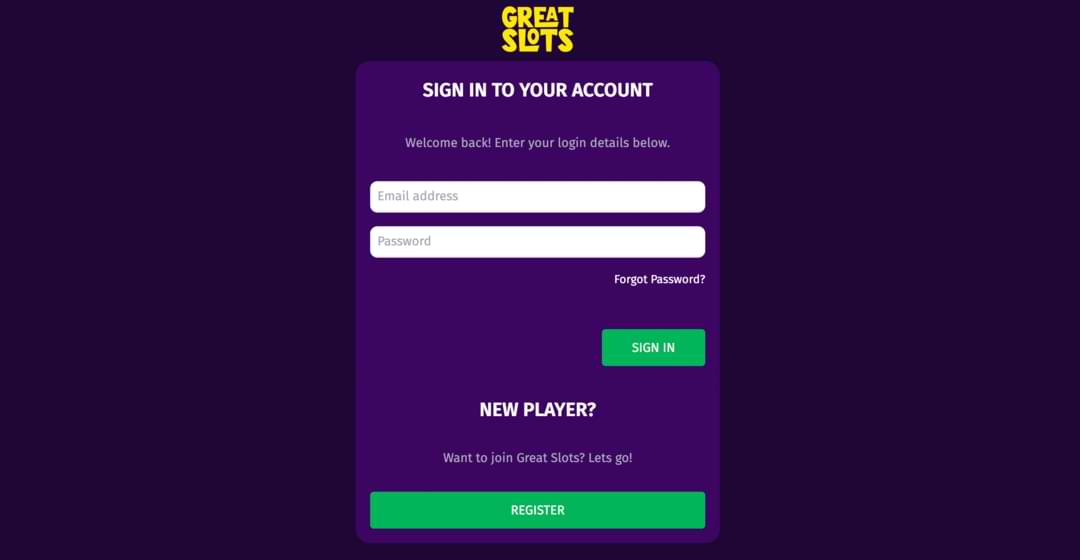 How to Register at GreatSlots Casino
