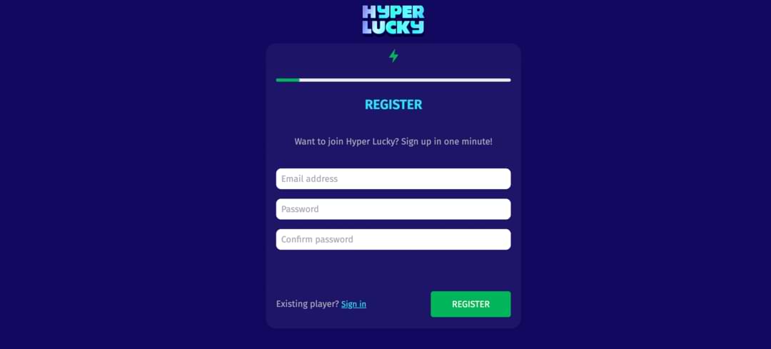 Как зарегистрироваться в казино Hyper Lucky